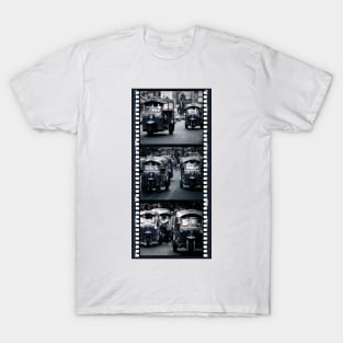 Bangkok Tuk-Tuk Taxis - Triptych Of 3 Photographs With Film Strip Framing T-Shirt